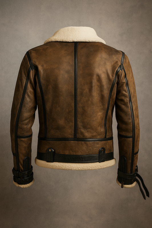 B3 Shearling leather Aviator Coat Mens
