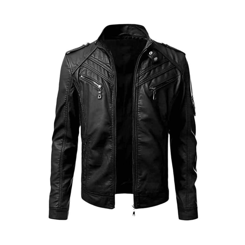 Black Real Leather Biker Jacket