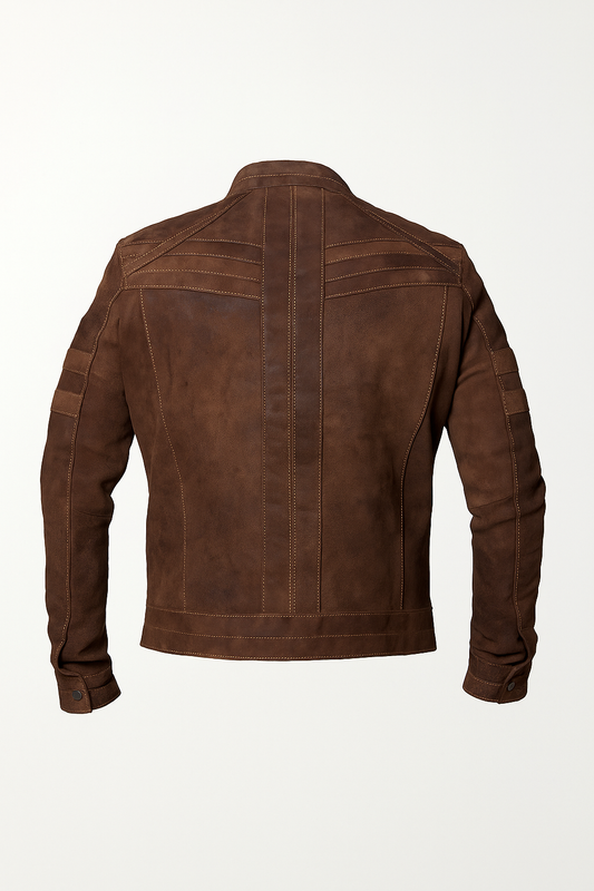 Brown Leather Motorcycle Jacket Men's