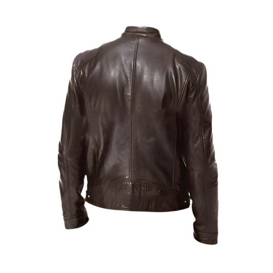 Hawkspire Mens Brown Leather Motorcycle Riding Jacket
