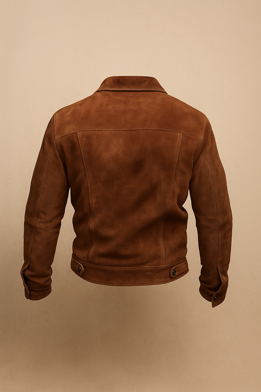 Chocolate Brown Suede Leather Jacket