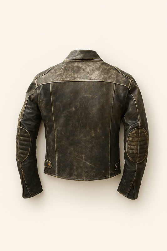 Distressed Leather Jacket Men's