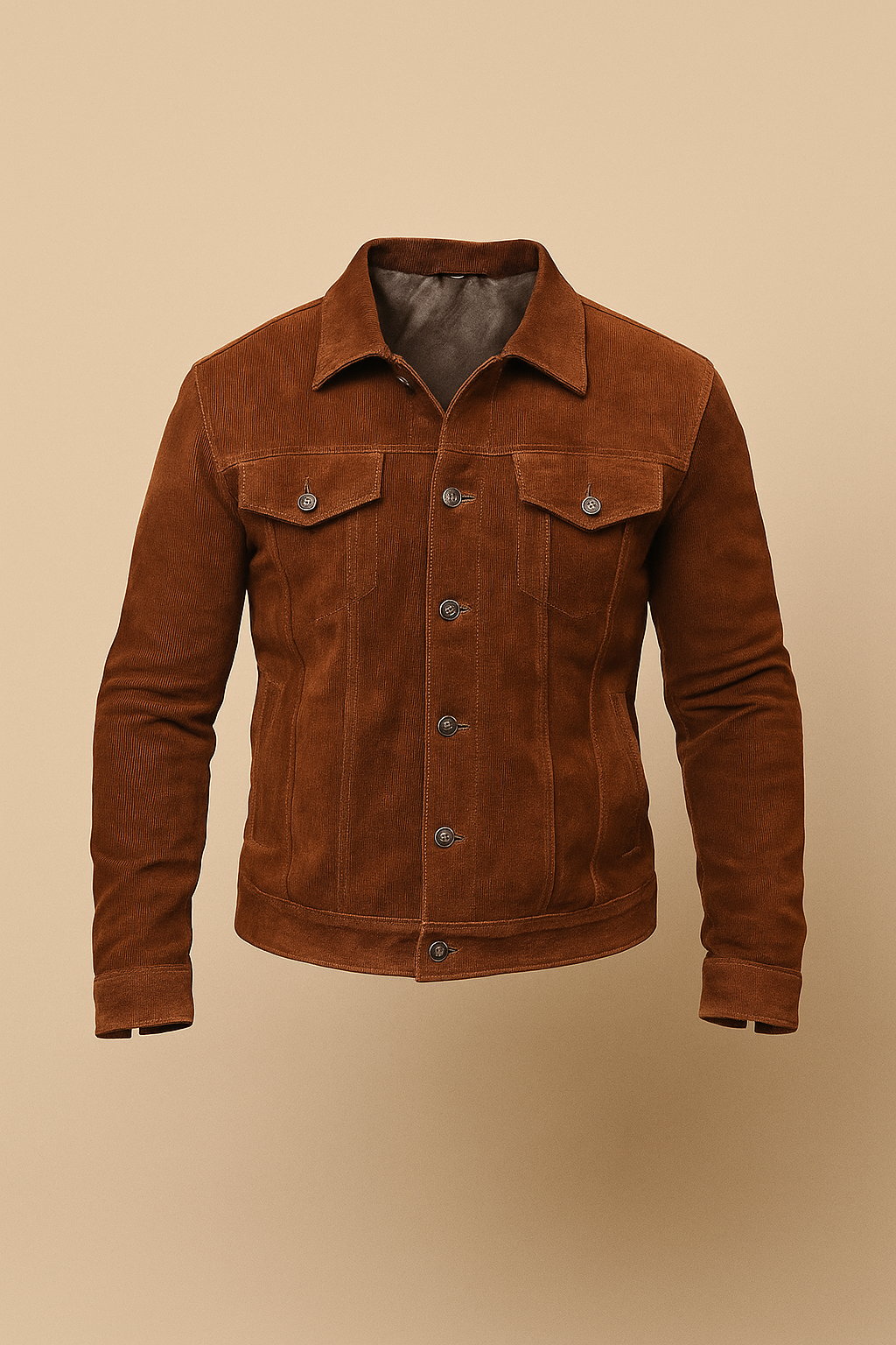 Mens Brown Suede Trucker Jacket
