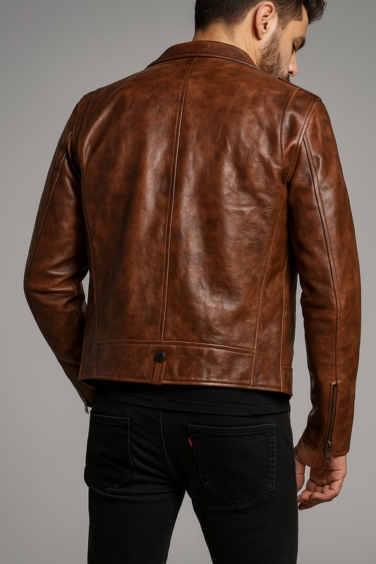Mens Leather Motorcycle Jacket
