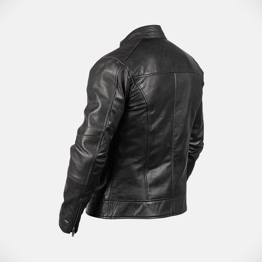 Ravencrest Motorcycle Mens Black Leather Jacket