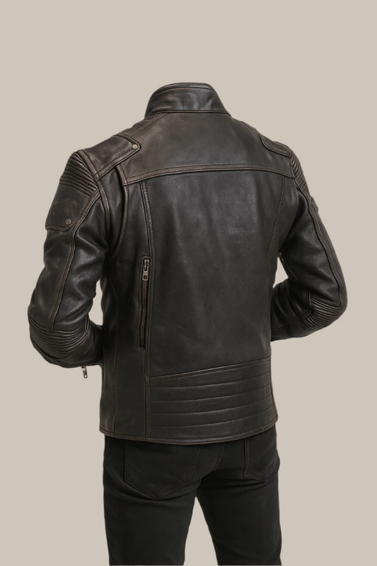 Vintage Cafe Racer leather Jacket