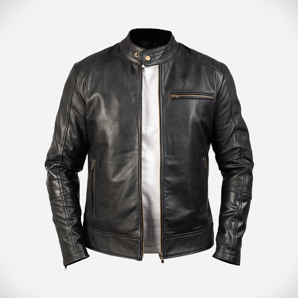 Leather bomber Jacket Men's