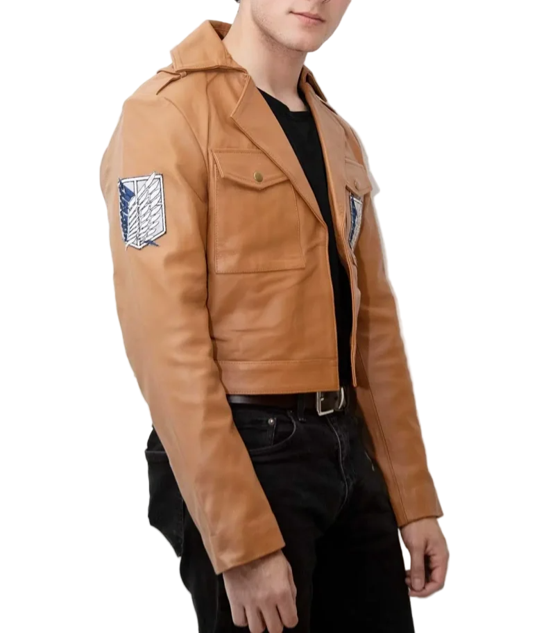 Attack on titan jacket - Men's Leather Jacket