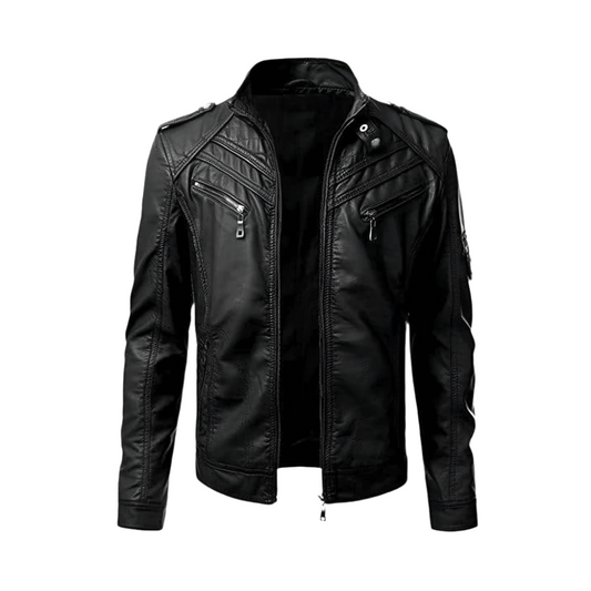 Black Real Leather Biker Jacket