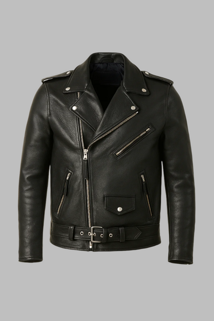 Crest Mens Double Rider Real Leather Jacket