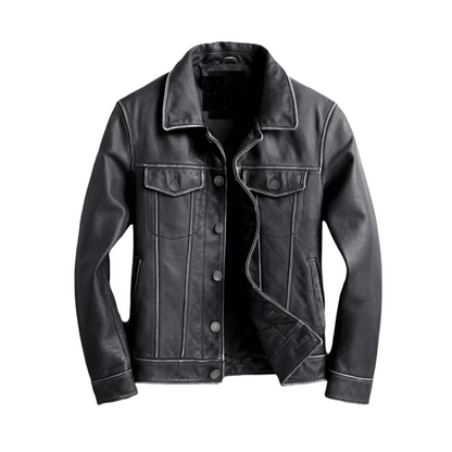 Men's Leather Trucker Jacket