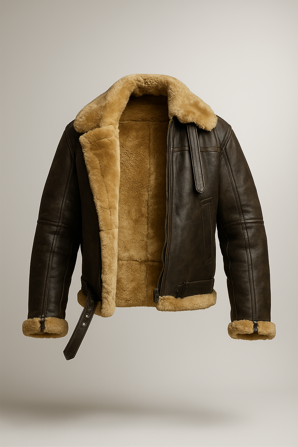 Men’s Sheepskin B-3 Bomber Jacket, Shearling Collar
