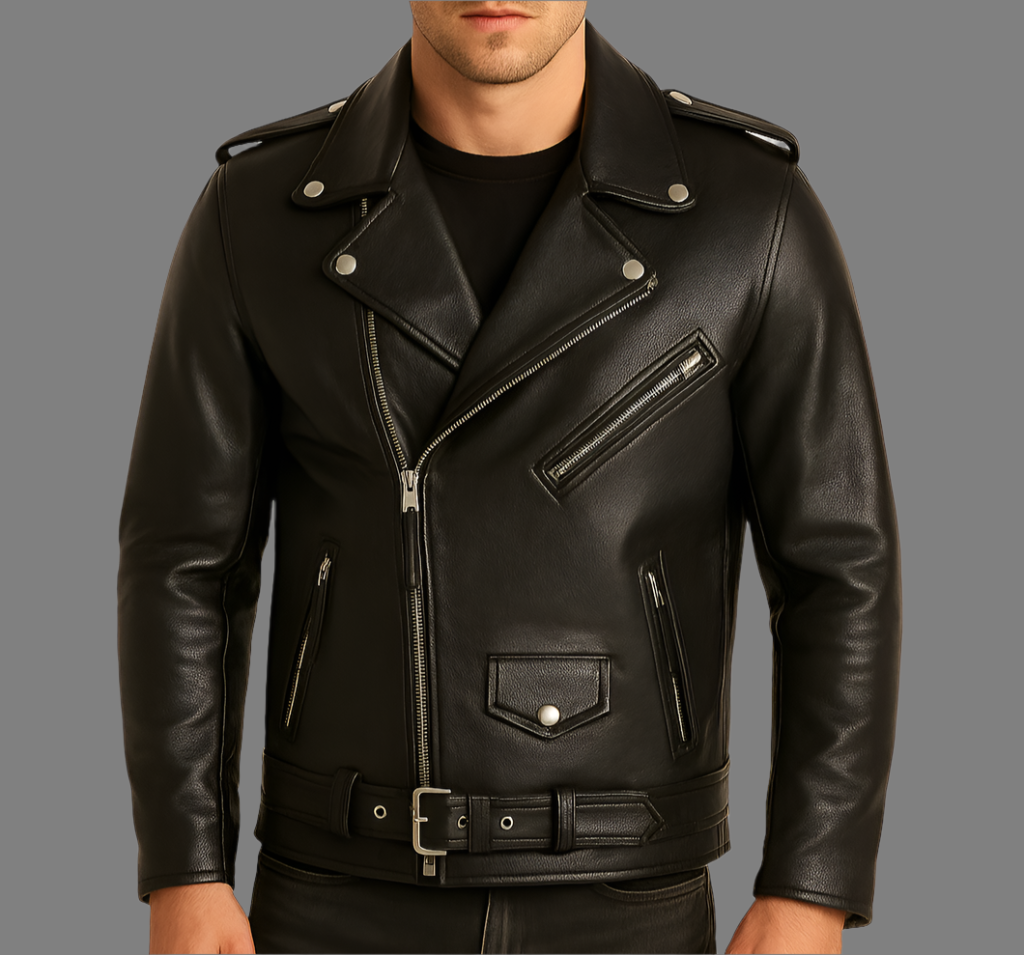 Mens Double Rider Leather Jacket