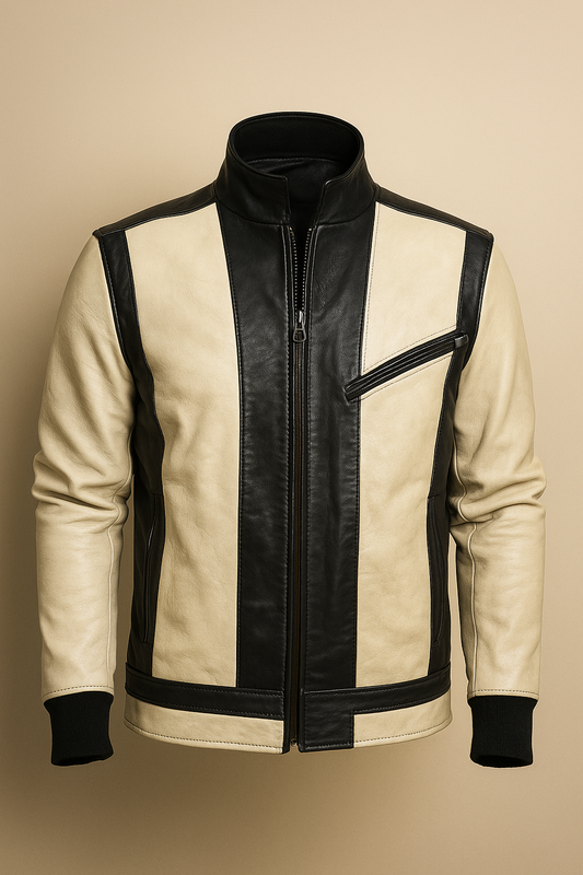 Off White Biker Leather Jacket Men's