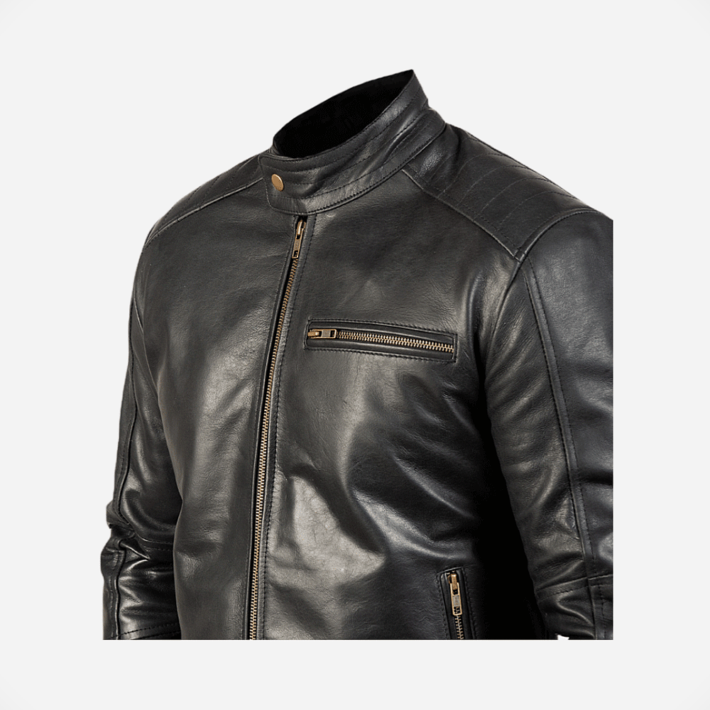 Ravencrest Motorcycle Black Leather Jacket
