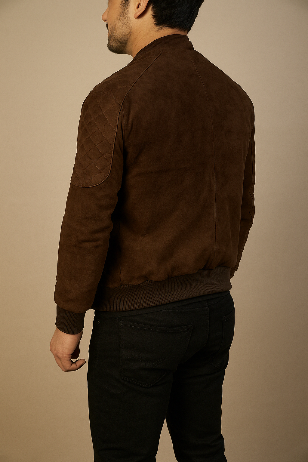 Suede Bomber leather Jacket Men's