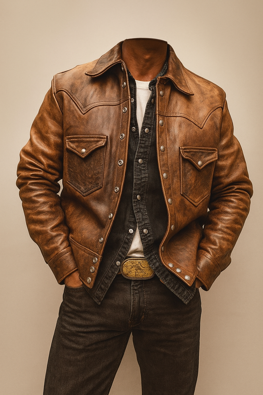 Vanguard Cafe racer leather jacket Men's