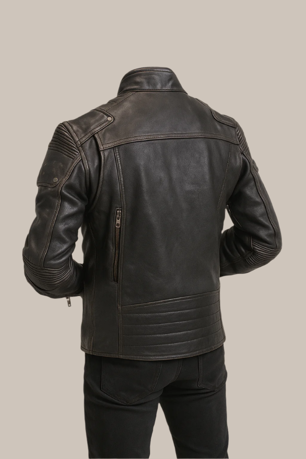 Vintage Cafe Racer leather Jacket